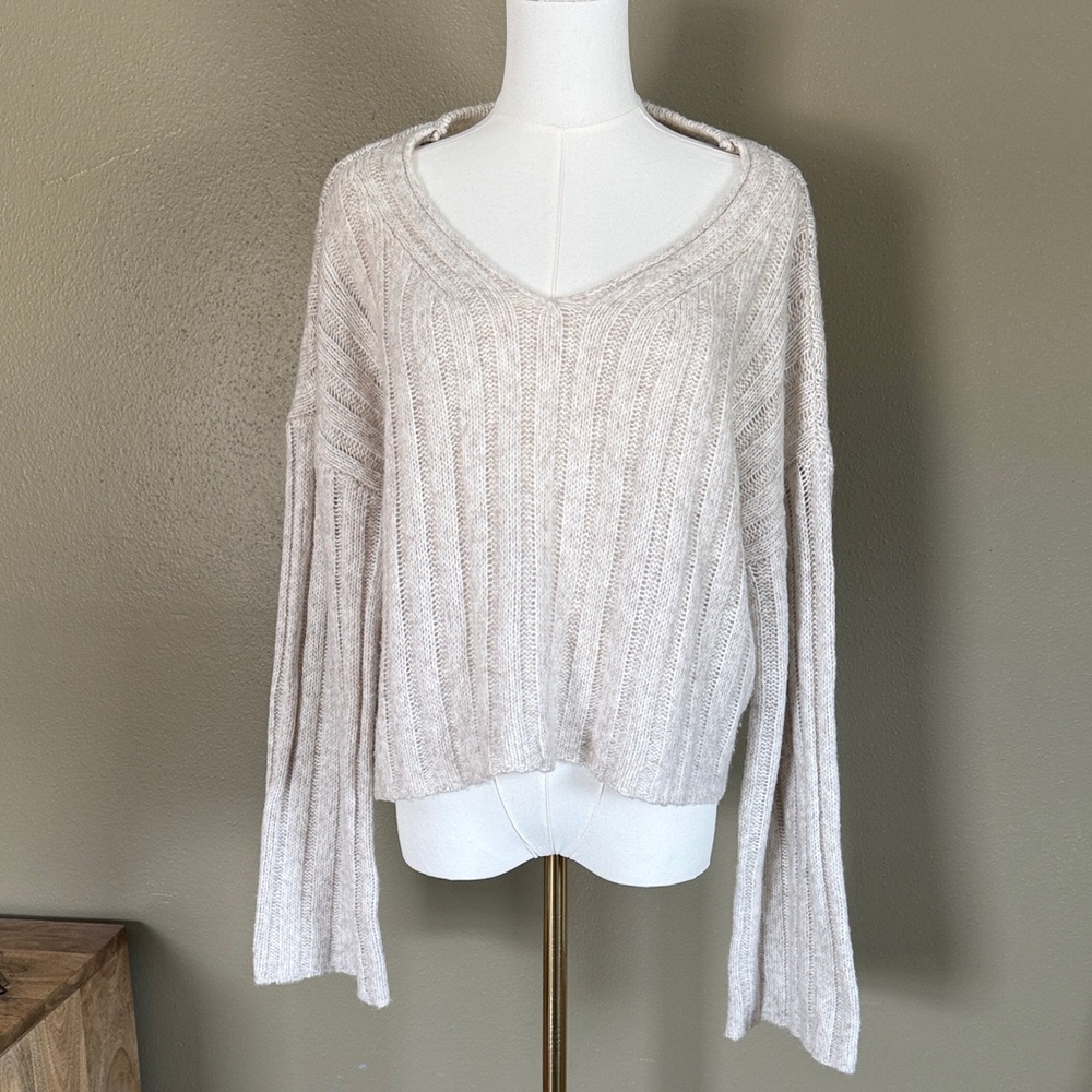 Noisy May Cozy Cream V-Neck Comfy Sweater